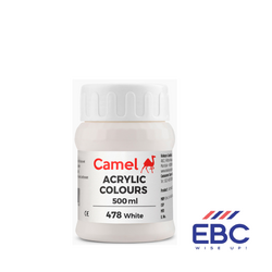 CAMEL ACRYLIC COLOUR MULTI-SURFACE - 478 WHITE 500ML
